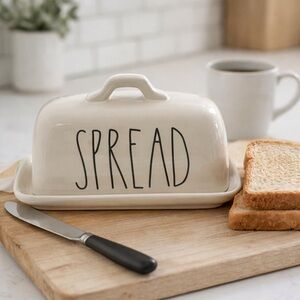 Rae Dun SPREAD Ceramic Butter Dish Artisan Collection Farm House Kitchen 8x4”